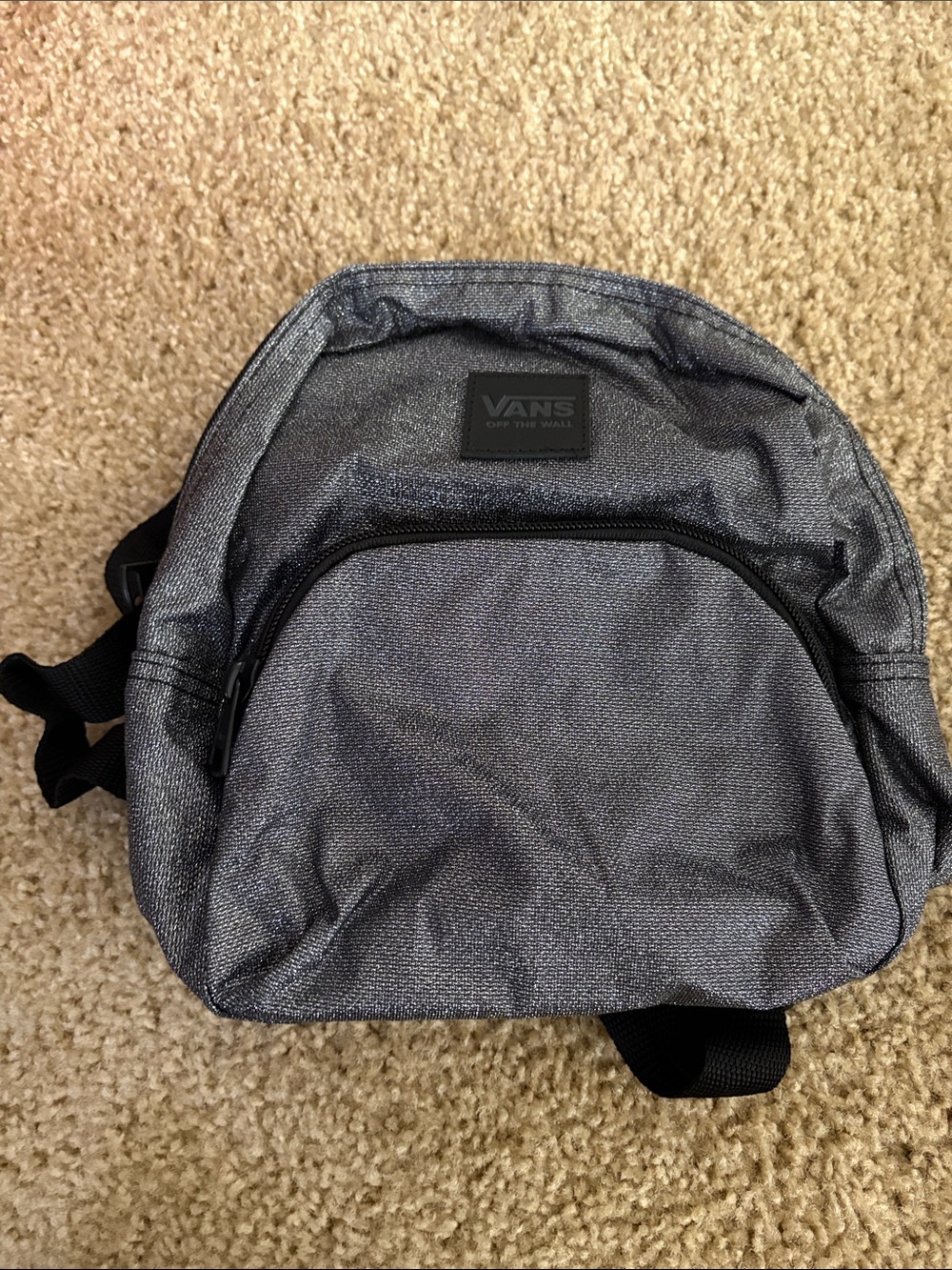 Vans Silver-Gray Mini Backpack with Front Pocket